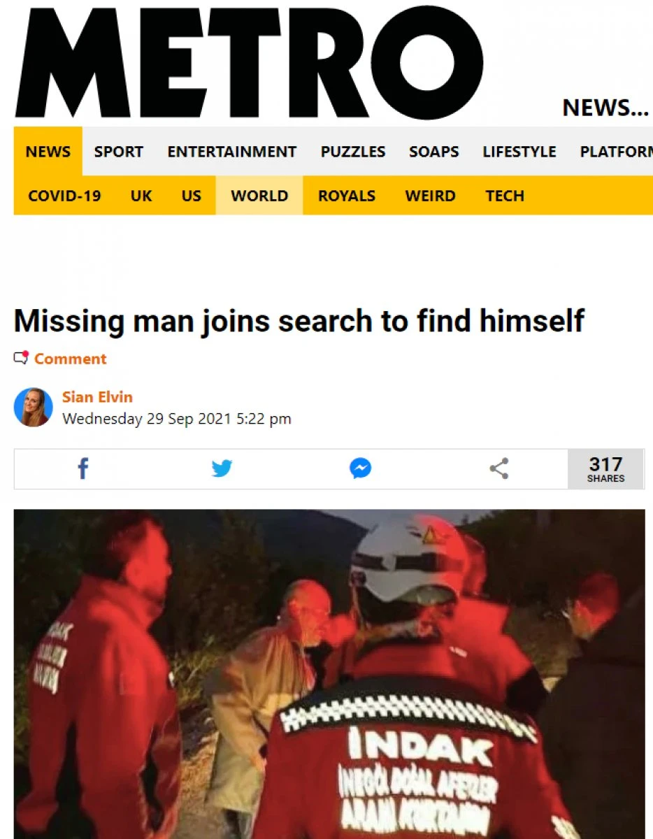 Kendini arayan adam dünya basınında